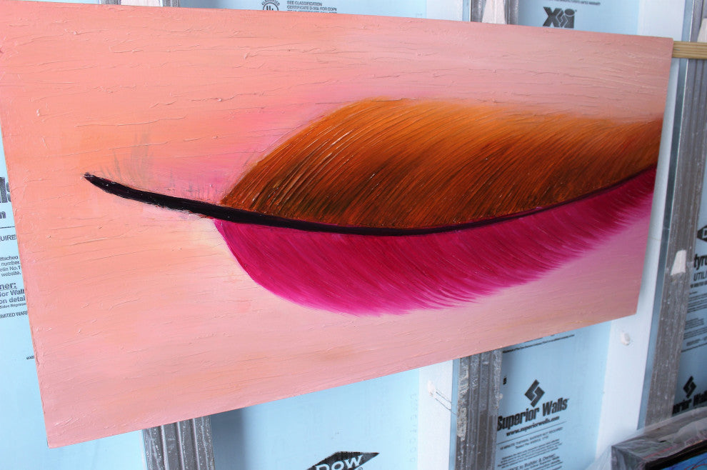 48" x 24" Blushing Phase Original Large pink magenta Modern Painting