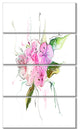 Pink Bouquet of Pansies, Large Animal Canvas Art Print, 28"x48", 4 Panels