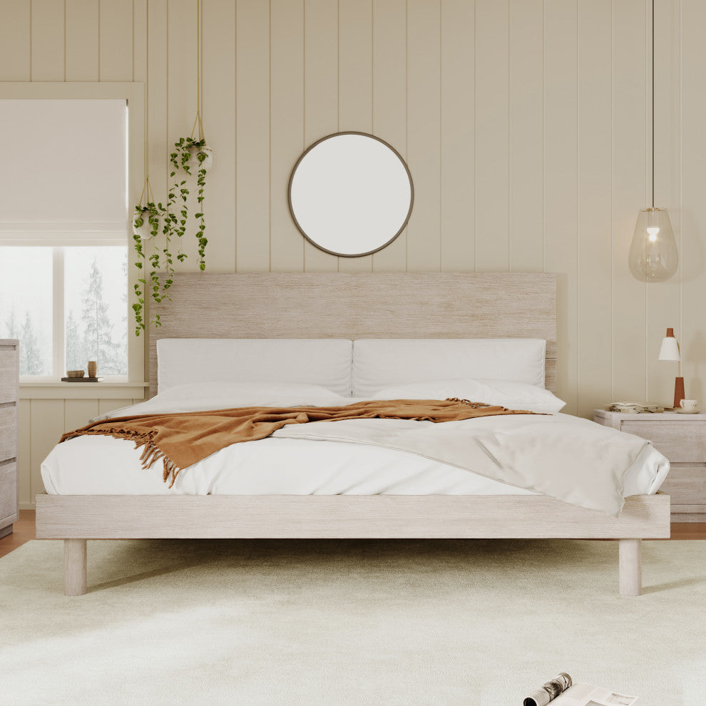 Full/Queen/King Wood Frame Platform Bed, King