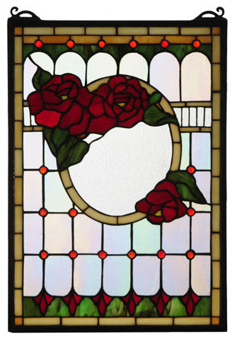 14W X 20H Morgan Rose Stained Glass Window