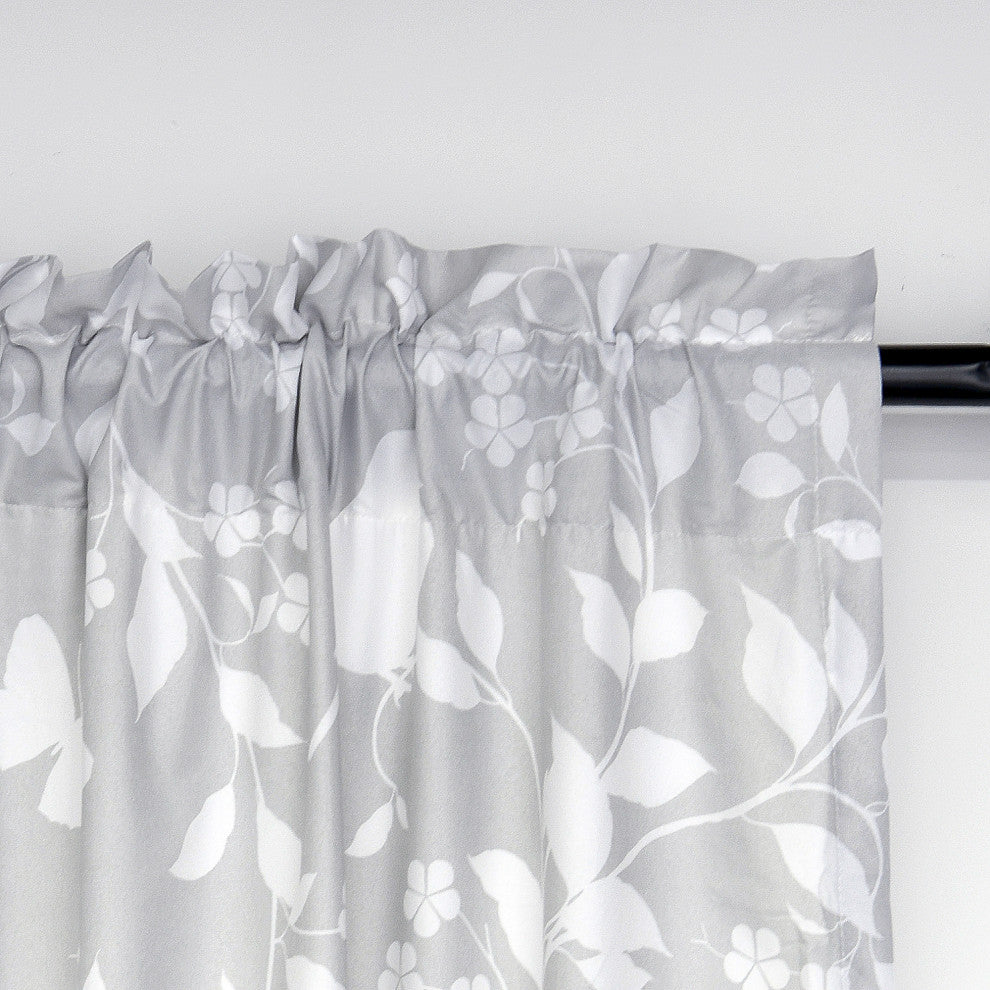 Birdsong 2-Piece Curtain Set, Gray, 60"x84"