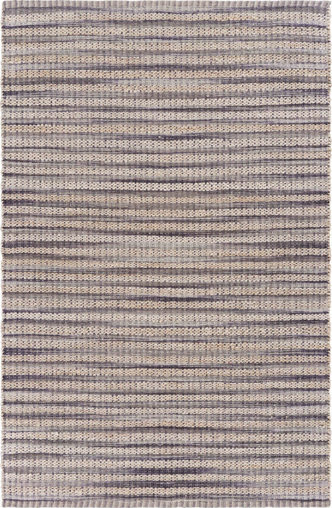 5" x 8" Brown and Gray Striped Area Rug