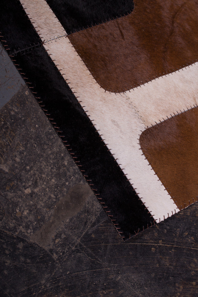 8'x10' Natural Stitch Hide, Nostalgia Tricolore