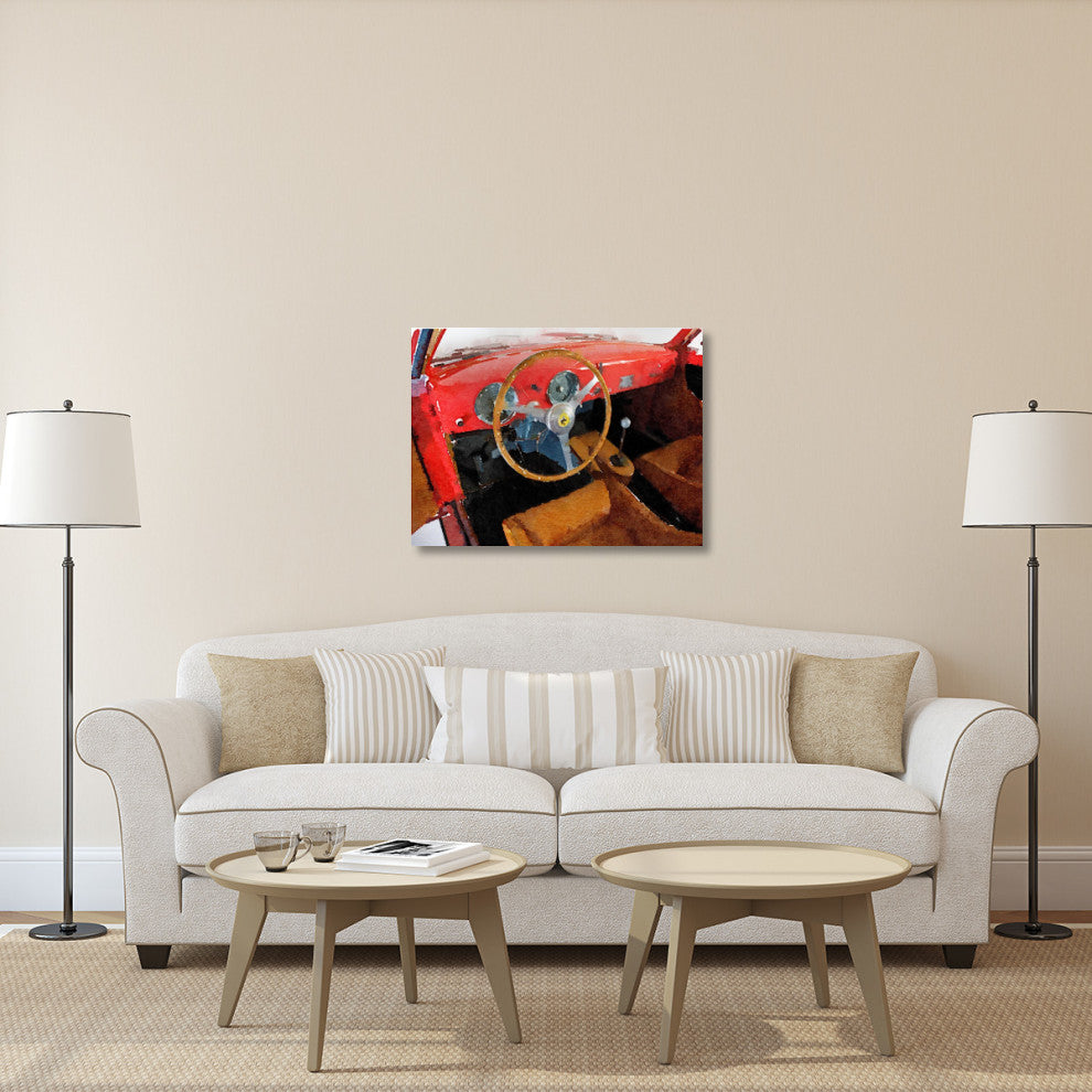 "Ferrari 225 S Berlinetta Interior Watercolor" Fine Art Print