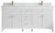 Sonoma 72 Double Sink Reeded Bath Vanity in White 2" Empira White