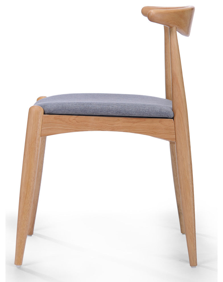 GDF Studio Sandra Mid-Century Modern Dining Chairs, Set of 2, Gray