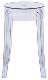 LeisureMod Averill Modern Plastic Dining Stool for Dining Room, Set of 2