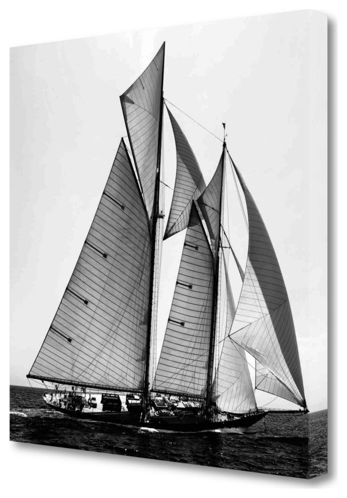 35" Sailboat in Action Giclee Wrap Canvas Wall Art