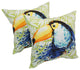 Spun Polyester 17" Outdoor Throw Pillows, Set of 2, Toucan Leaf