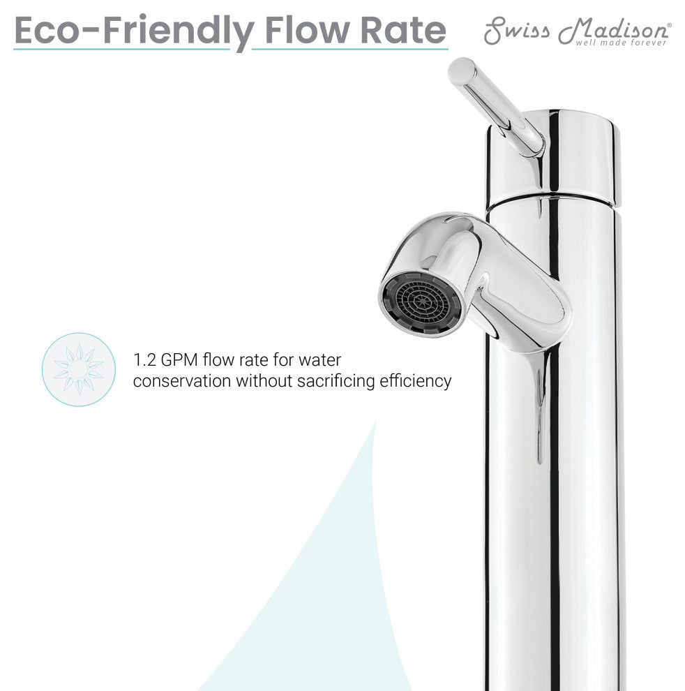 Ivy Single Hole Single Handle High Arc Bathroom Faucet, Chrome