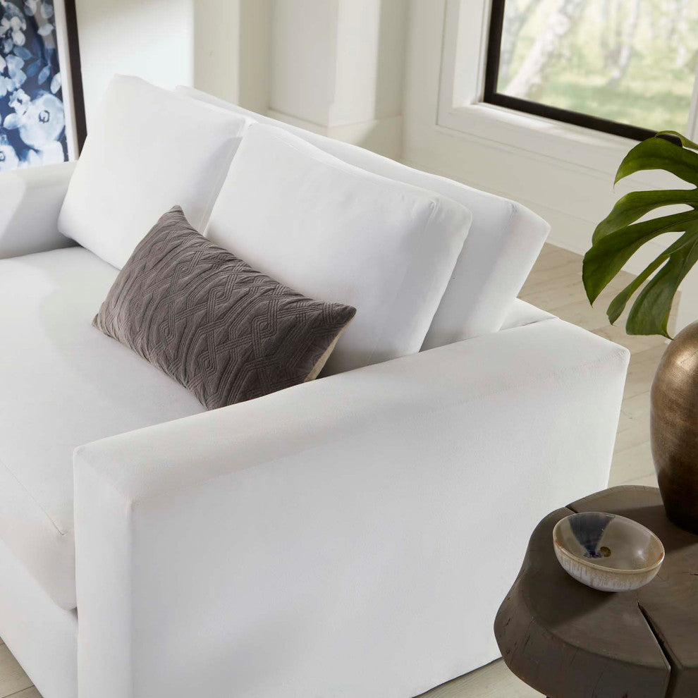 Avendale Velvet Loveseat, Dove White