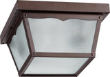 Quorum 2-Light Outdoor Flush Mount, Oiled Bronze