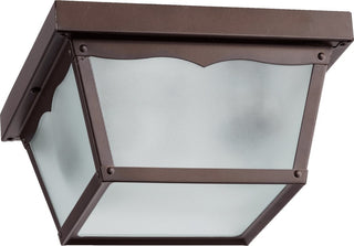 Quorum 2-Light Outdoor Flush Mount, Oiled Bronze