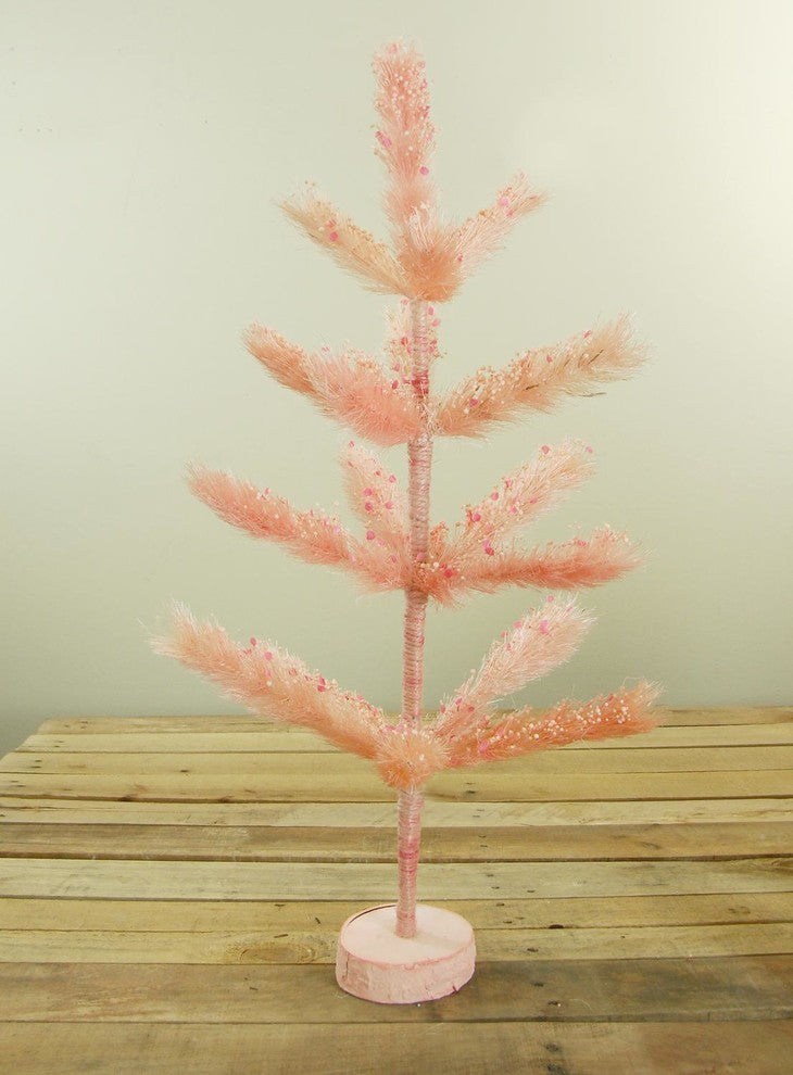 30" Pink Pastel Peach Sisal Pine Artificial Easter Tree