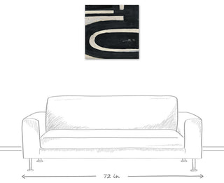 Abstract Black And Tan Swoops 24 x 24 Canvas Wall Art