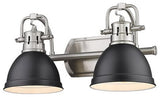 Golden Duncan 2-Light Bathroom Vanity Light in Pewter