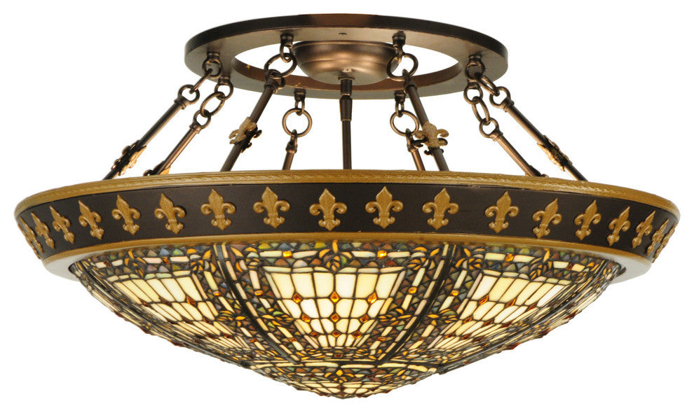 28W Fleur-de-lis Semi-Flushmount