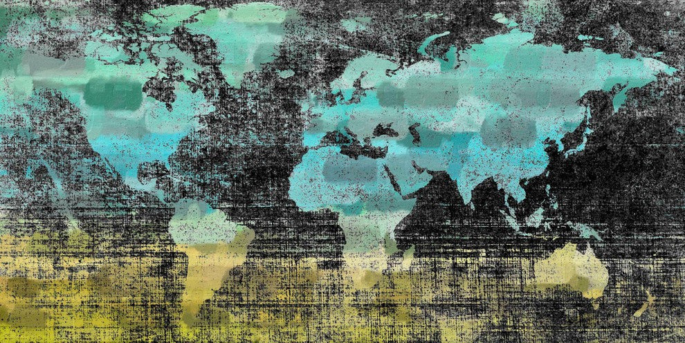 "Aqua Midnight" Fine Art Canvas Print, 45"x22.5"