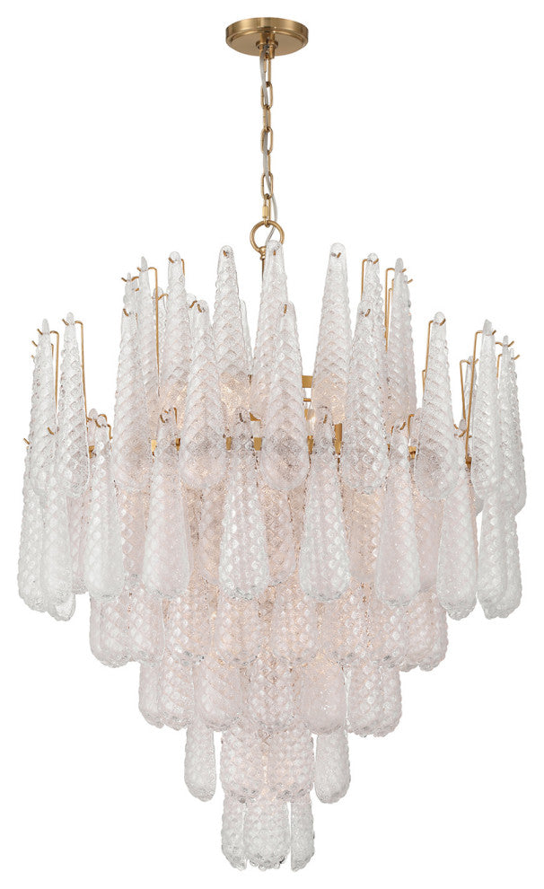 Crystorama Lighting Group OLL-6008 Ollie 21 Light 33"W Waterfall - Aged Brass /