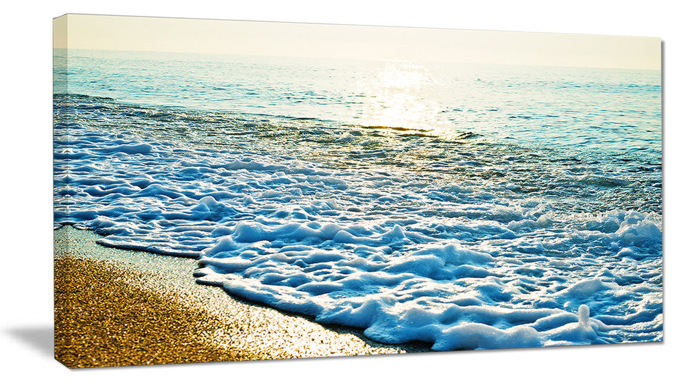 "Bright Blue Tranquil Seashore" Beach Canvas Wall Art, 1 Panel, 60"x28"
