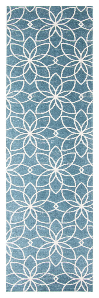 Aqua Terali Area Rug, Turquoise, 2'6"x8'