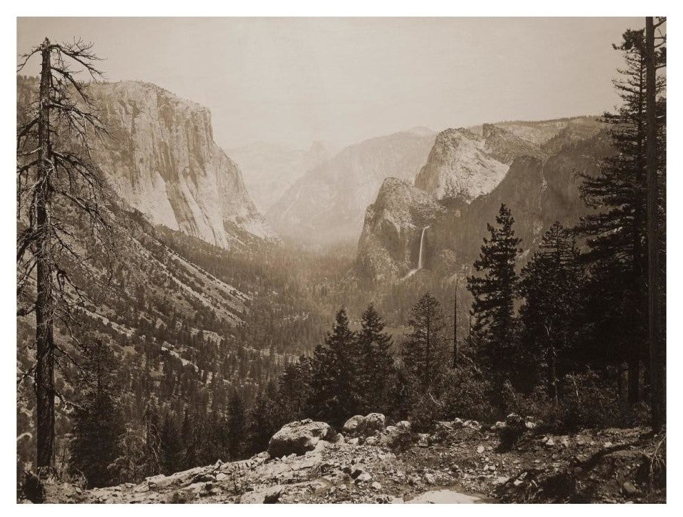 "Yosemite Valley, Inspiration Pt. Mariposa Trail, 1865-1866" Paper Art, 18"x14"