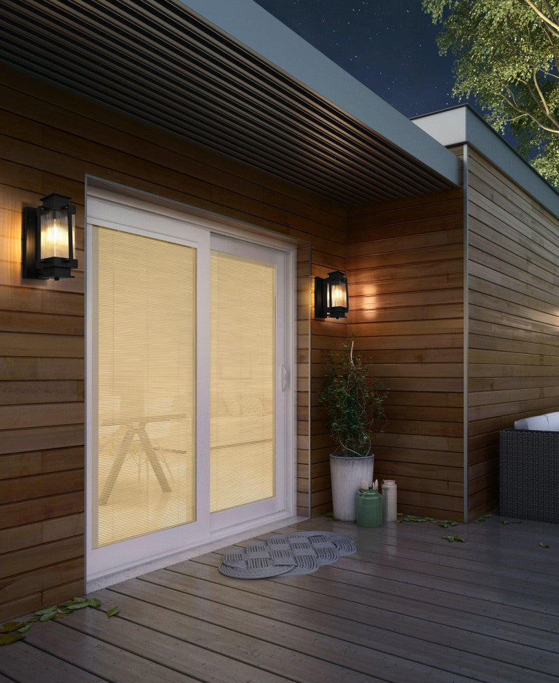 Home Living 7" Outdoor Wall Sconce, Black