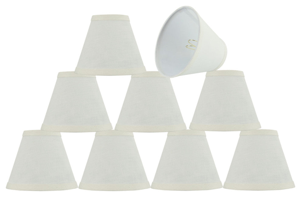 32110-9 Small Hardback Empire Chandelier Clip On Lamp Shade Off White 3"x6"x5"