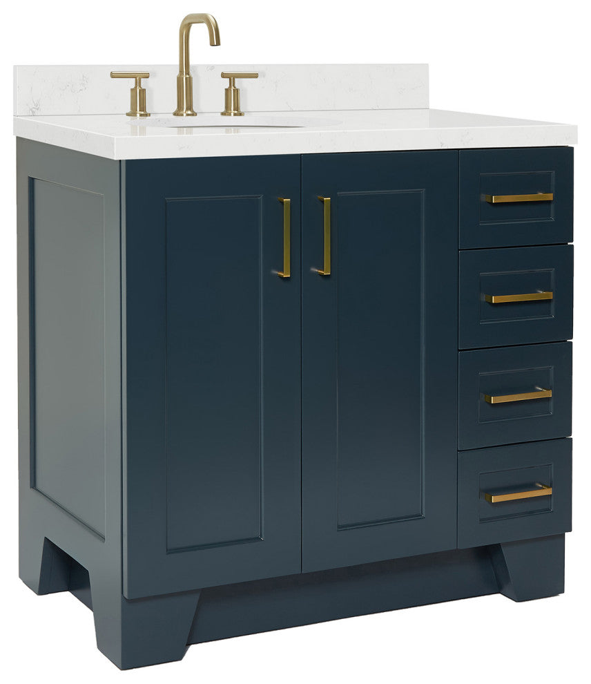Ariel Taylor 36" Left Offset Single Oval Sink Bathroom Vanity