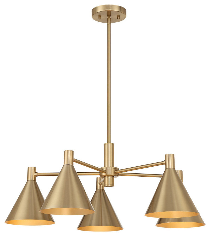 Pharos 5-Light Chandelier, Noble Brass by Breegan Jane