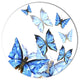 Watercolor Butterflies On White, Floral Wall Round Metal Wall Art, 11"