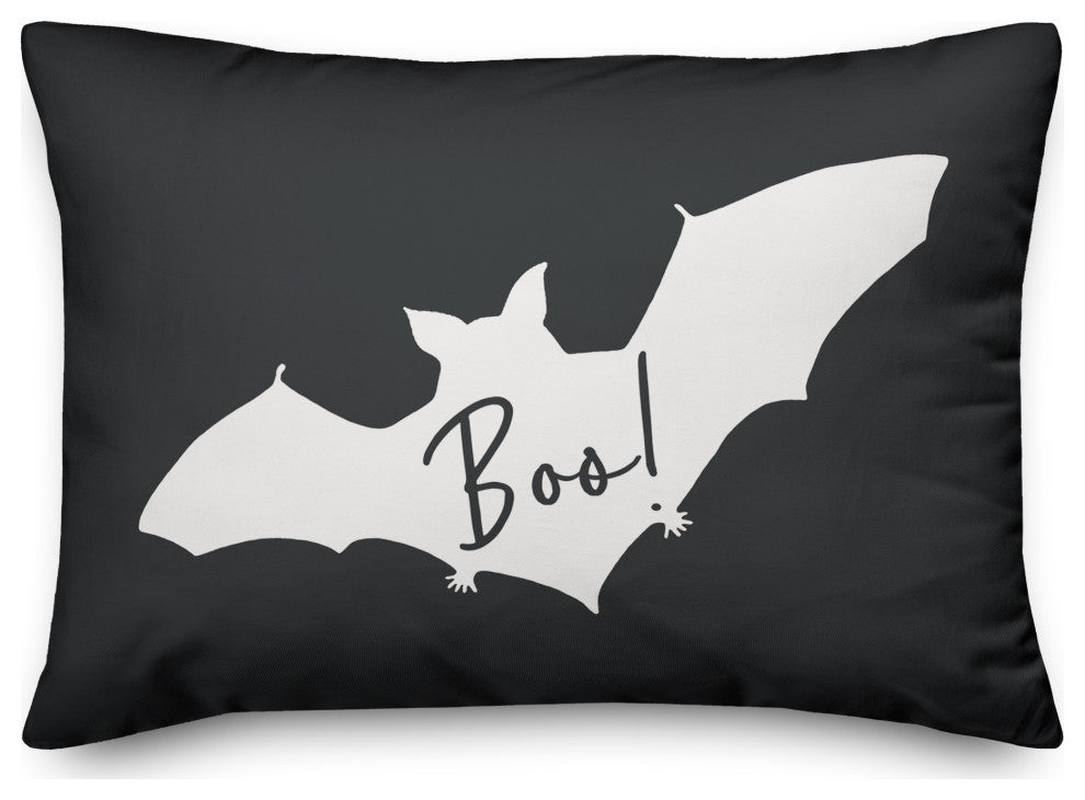Boo Bat Gray 14x20 Throw Pillow