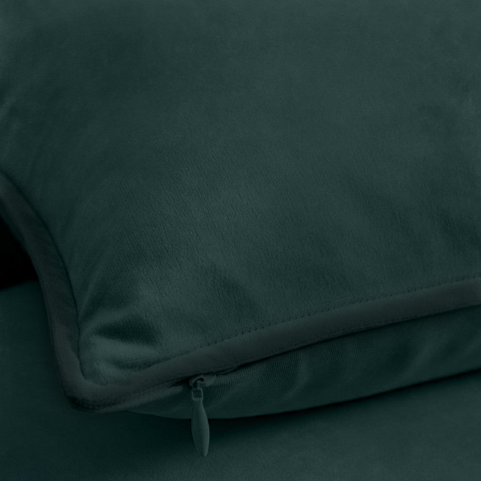 A1HC Soft Velvet Throw Pillow Covers Only, Set of 2, Forest Green, 24"x24"