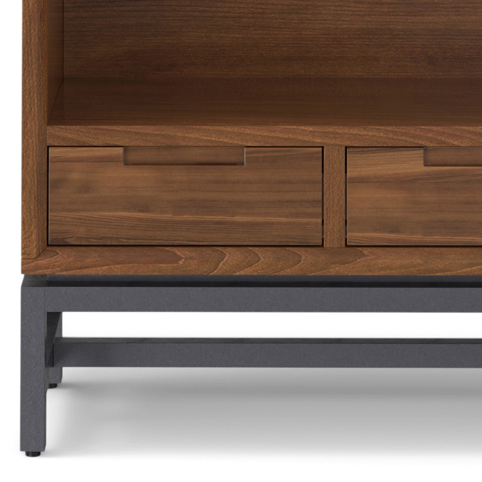 Banting Solid Hardwood Mid Century Bookcase, Walnut Veneer