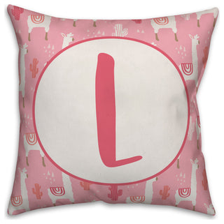 Monogram Lllama Pattern - L 16x16 Spun Poly Pillow