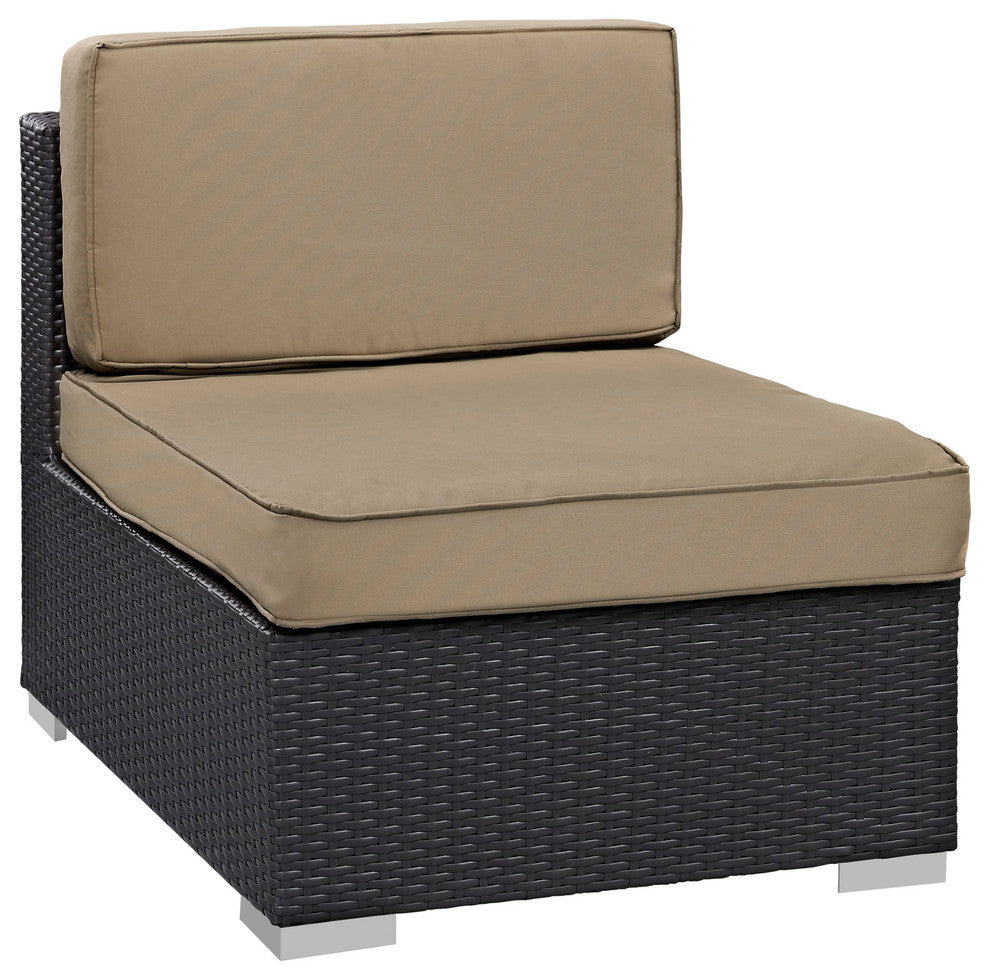 Modway Gather Armless outdoor Patio Sectional, Espresso Mocha