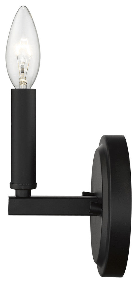 One Light Matte Black Wall Sconce