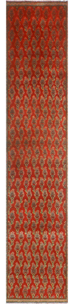 Fine Vintage Distressed Mariam Red/Beige Runner, 1'6x7'4