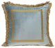 Boho Gray With Gold Fringe Decorative Square Throw Pillow