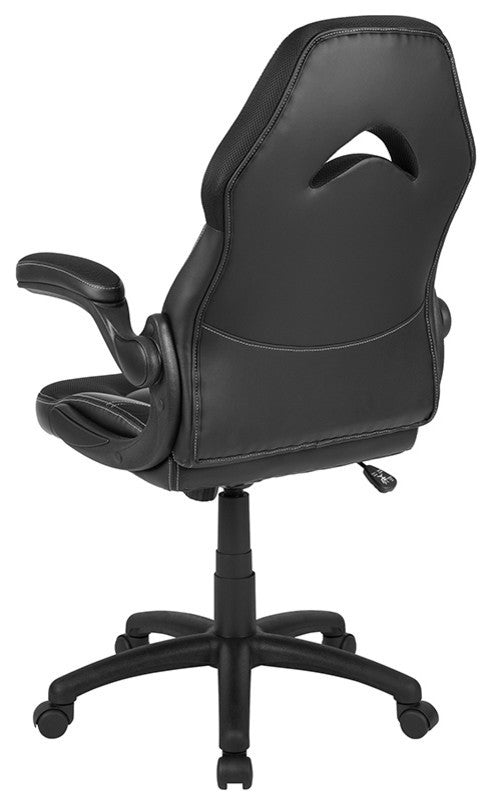 Gaming Chair Racing Office Ergonomic Computer PC Chair, Black Leather