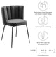 Dining Chair, Set of 2, Black Gray, Velvet, Modern Cafe Bistro Hospitality