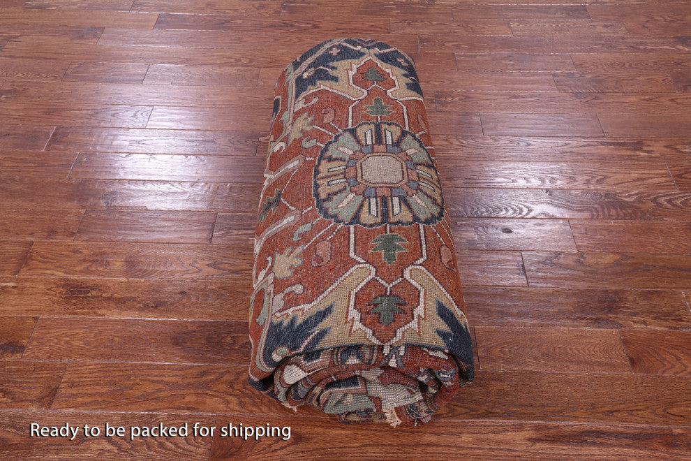 10' 1" X 13' 8" Heriz Serapi Hand Knotted Wool Rug - Q16001