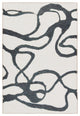 Cosme Powerloomed Indoor Abstract White/Gray Area Rug 4'2"X6'
