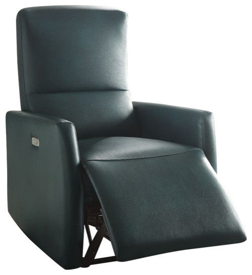 HomeRoots 28" X 37" X 40" Blue Leather-Aire Power Motion Recliner