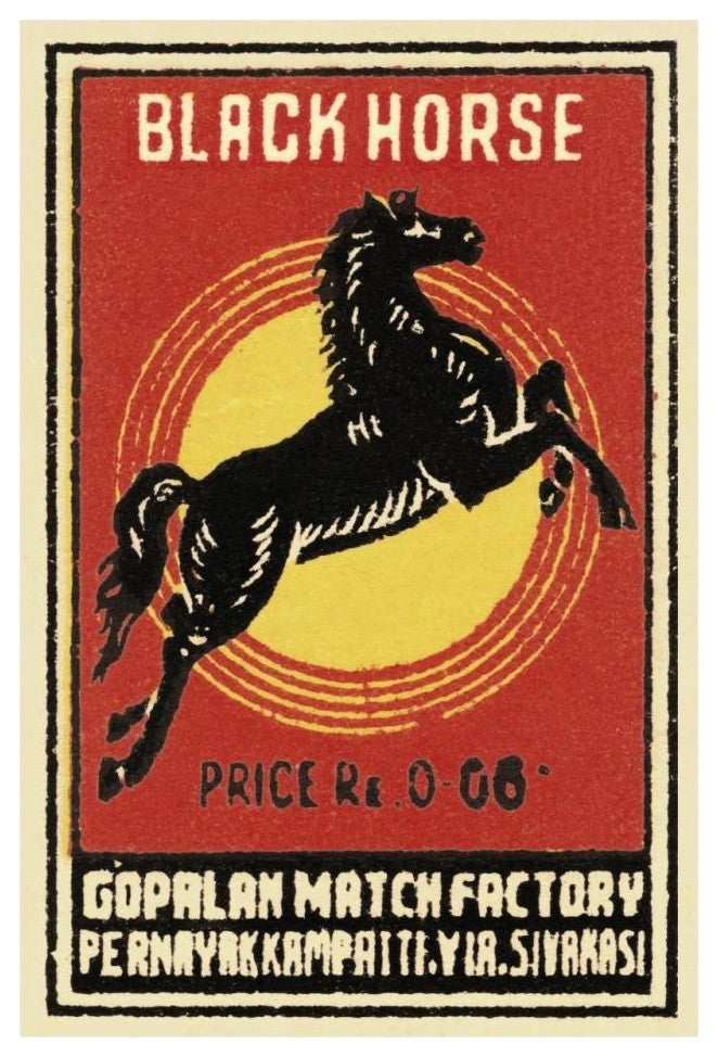 "Black Horse Matches" Digital Paper Print by Phillumenart, 22"x32"