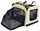 Hounda Accordion Collapsible Dual-Sided Expandable Pet Crate, Khaki, Medium