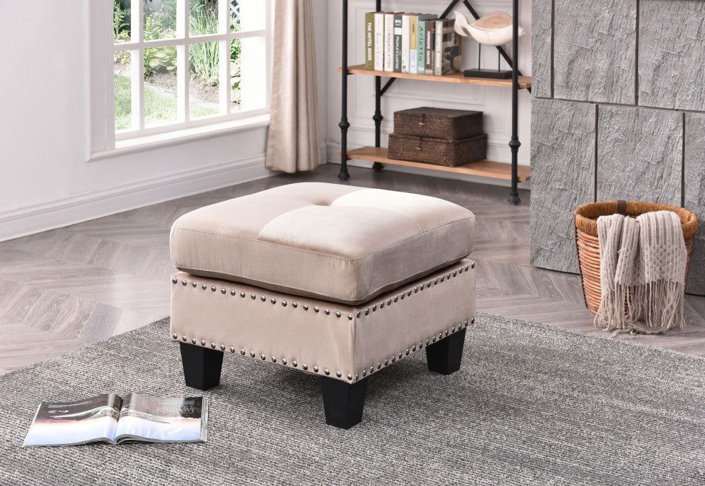 Nailer Ottoman, Beige
