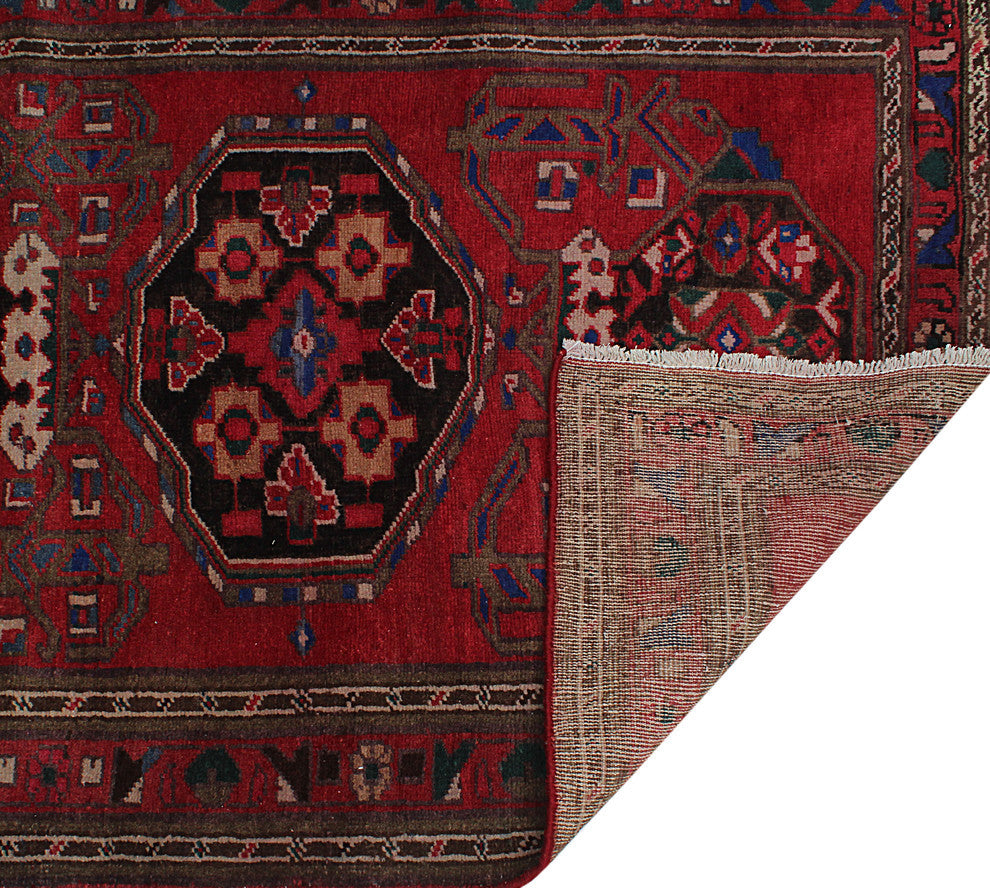 Fine Vintage Distressed Ahwas Red Runner, 3''7x10''1