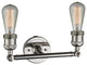 Bare Bulb 2-Light Bath Fixture, Polished Nickel
