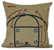 Motion!, Geometric Print Pillow, Gold, 16" x 16"